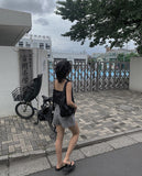 Suin Nylon Shirring Shoulder Bag