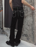 [LANARCH] Edged Stitch Bootcut Denim