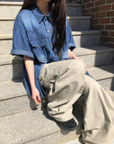 Akim Western Denim Short Sleeve Shirt