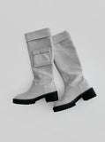 1095 suede pocket long boots (5 cm)