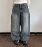 Melsen washing cut wide denim pants