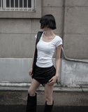 [mnem] ME Scoop Neck Baby Tee