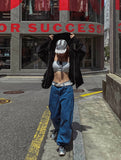 B-point balloon denim pants