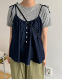 Leton Denim Sleeveless Blouse