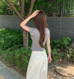 High Quality Layered Plain Slim Short Sleeve T-shirt
