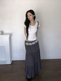 Bien Tiered Frill Banding Long Skirt