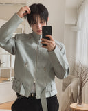 Baden Suede Belted Biker Jacket