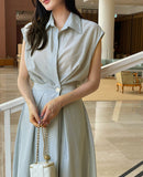 Miyan Summer Cool Shirt Long One Piece