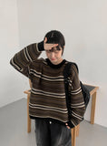 Haruku Stripe Mix Over Knit