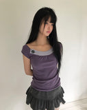 Fuko Striped Button Sleeveless