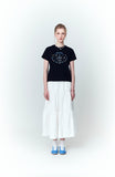 Circle Kitty Embroidered Crop Short Sleeve Tee