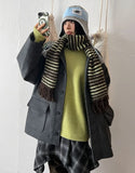 (WOOL) HIGH-NECK HALF COAT