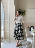 Mona Rose Flare Banding Long Skirt