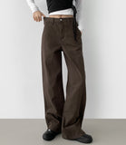 Back Cut Cotton Wide Peach Process Cotton Pants