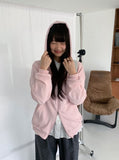 [unisex] Shikyo Waffle Two-Way Over Hood Zip-Up