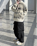 String padded cargo pants