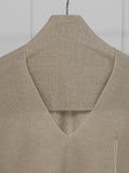 [Premium] Whole Garment Ariere V-neck Linen Knit