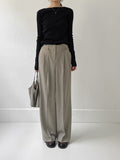 Ribbed Slit Boat Neck T-Shirt