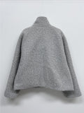 Hairy High Neck Double Short Coat
