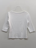 Boatneck Cotton Three Quarter T-shirt