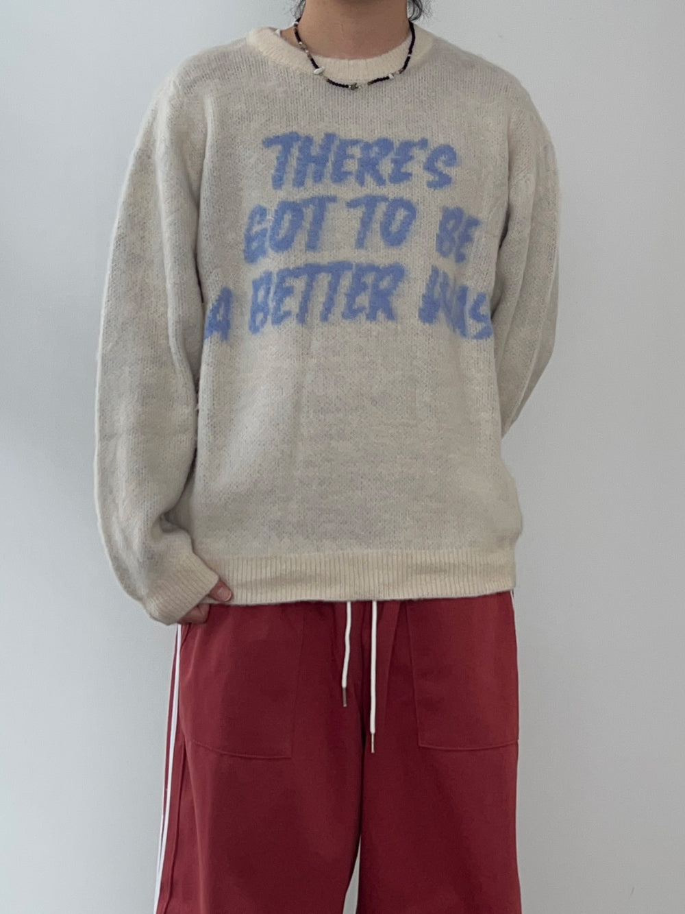 【KOOLOSET】Soft Brush Lettering Round Knit KOOLOSET (クロゼット) - ソフトブラッシュレタリングラウンド