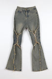 Corset tassel bootcut denim