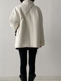 [wool100%] Raglan Boucle Collar Half Coat