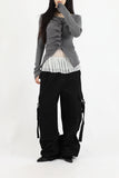 Low buckle banding denim pants
