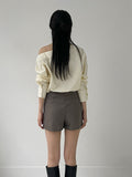 Unbalanced Shoulder Poplin Shirt