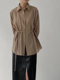 Belted Loose Fit Blouse