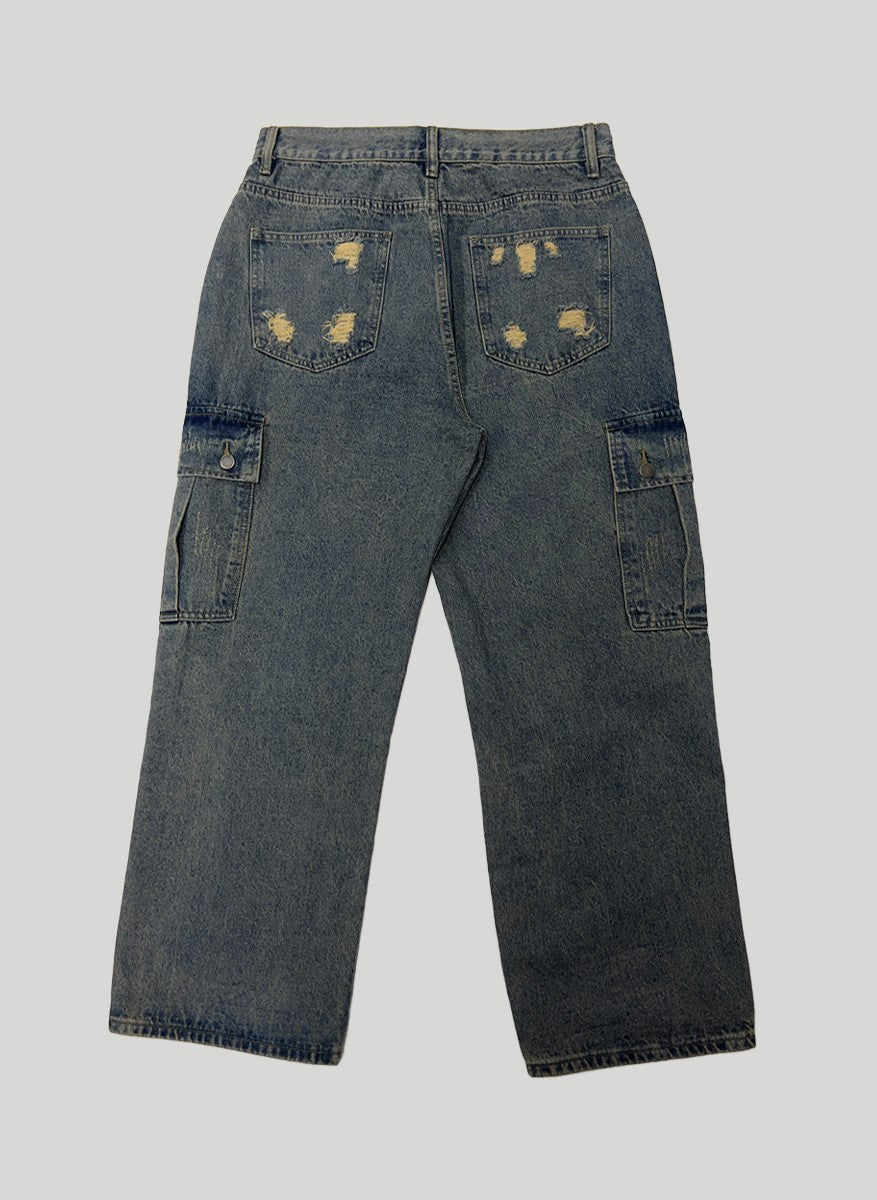 【KOOLOSET】Scratch Damage Cargo Denim KOOLOSET (クロゼット) - スクラッチダメージカーゴデニム