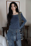 Rami Layered Skirt Denim