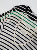 Ribbed Stripe V-Neck Tee