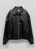 [unisex] Curl Vintage Leather Overfit Blouson