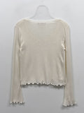 Frill V-Neck Sleeveless Cardigan