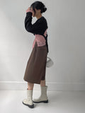 Ribbed wrap see-through layered t-shirt