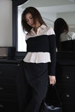 Lina color matching shirt top