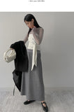See-Through Shirring Layered Polar T-shirt