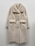 High Neck Double Long Fur Coat
