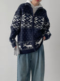 Nordic Cowichan Overfit Knit Zip-up