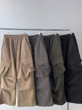 Peach Cotton Brushed Cargo Banding Pants