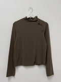 [T-shirt ver.] Doi Unbalanced Button Polar T-shirt
