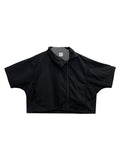 Curved high neck detachable windbreaker