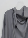 High Neck One Tie Blouse