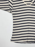Ribbed Stripe V-Neck Tee