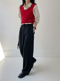 Olsen Rip Pocket One-Tuck Wide Slacks