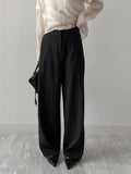 Striped One-Tuck Wide Slacks