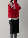Wool Ribbed Knit Midi Skirt