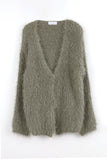 Pine Needles Loose-Fit Fur Cardigan