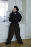 Fleece leopard banding pants